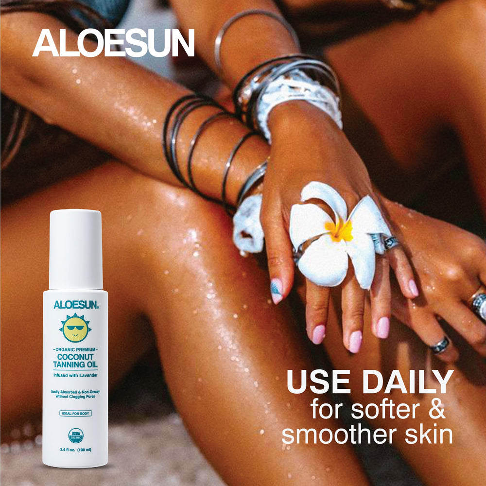 ALOESUN Coco ligero: rápida absorción para piel sin grasa.