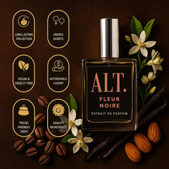 ALT. FRAGRANCES Fleur Noire, tamaño de viaje cómodo para retoques nocturnos.