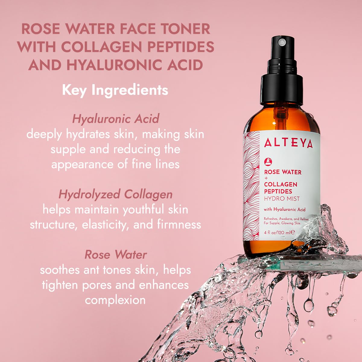 Ácido hialuronico de Alteya Organics: hidratación intensa y textura suave.