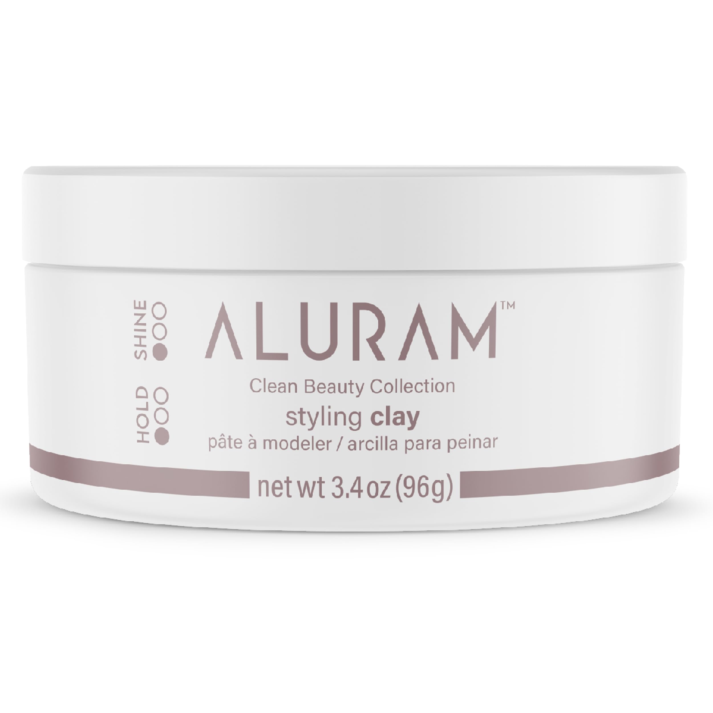 ALURAM Hair Clay with soft satin finish for lasting, flake-free styles.