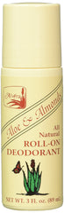 Alvera Déodorant Roll-On Aloe et Amandes, bouteille prête à l'emploi pour une fraîcheur durable.