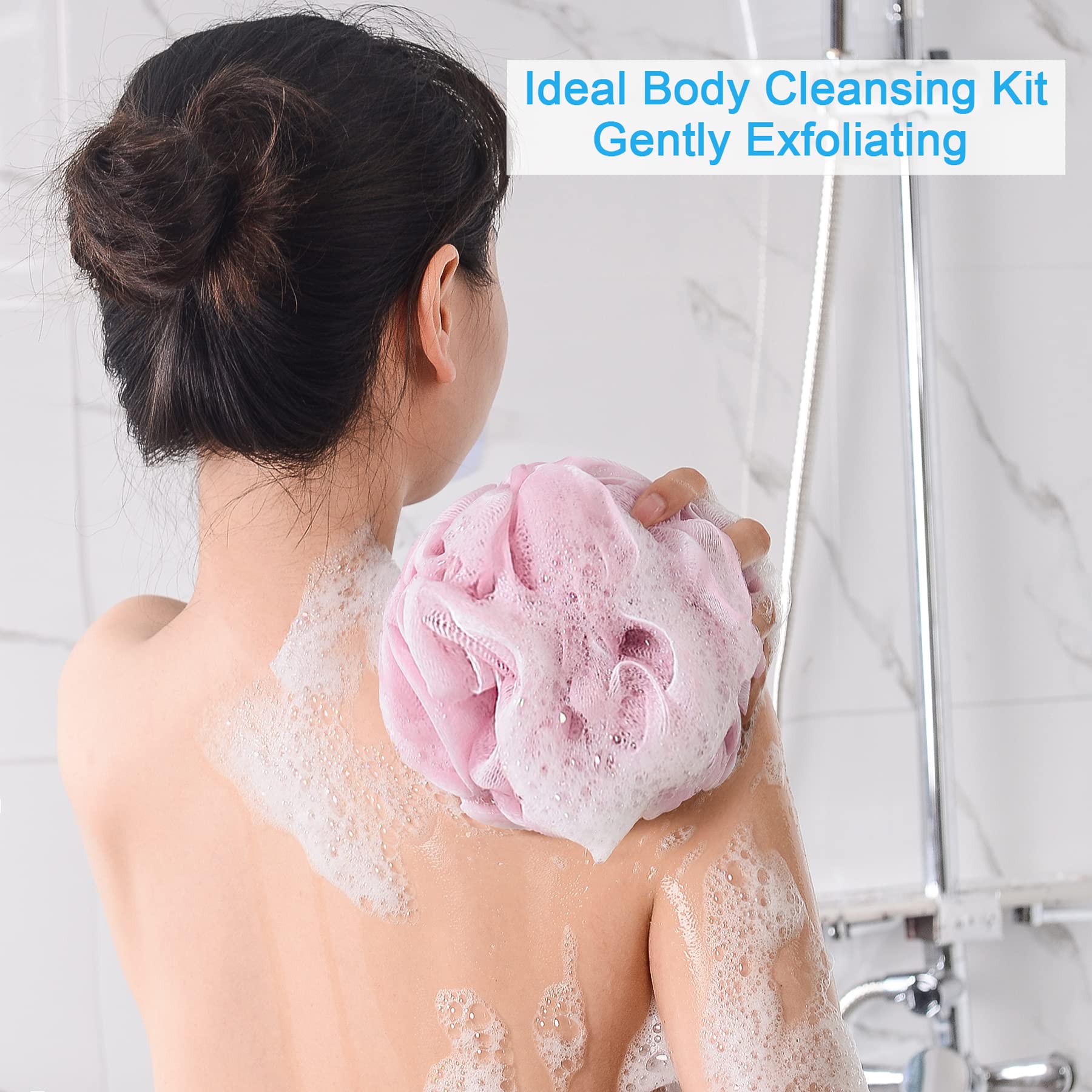 Esponja AmazerBath lufa rosa para piel suave y limpia