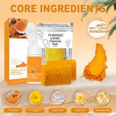 Jabón cúrcuma Amdele con red de burbujas para cuerpo suave.