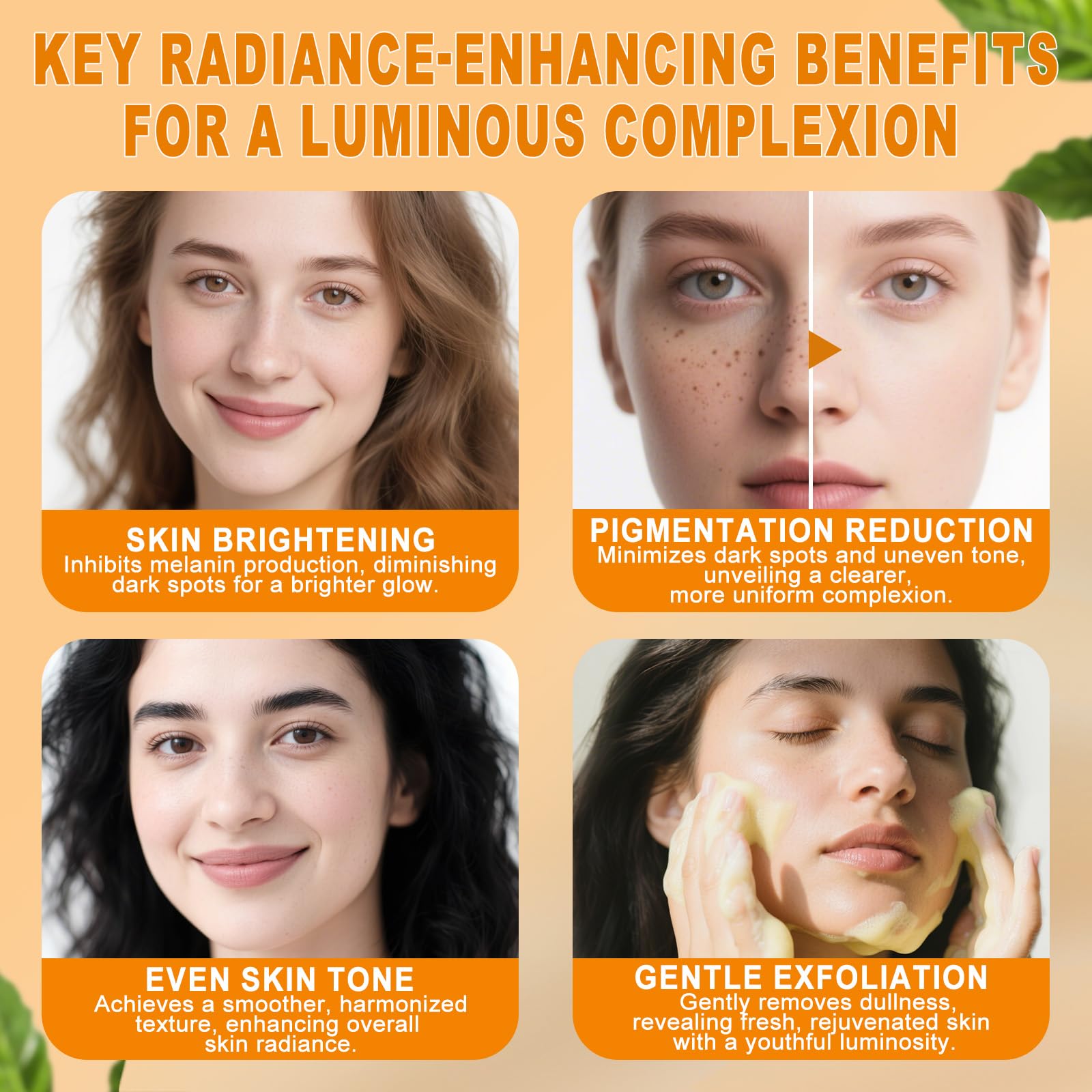 Presentación Amdele cúrcuma: conjunto completo para limpiar, iluminar y refrescar.