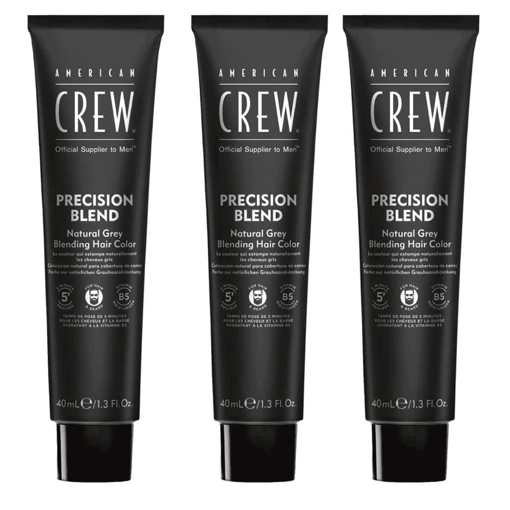 AMERICAN CREW coloración temporal para cabello gris, pack 3 práctico en casa.