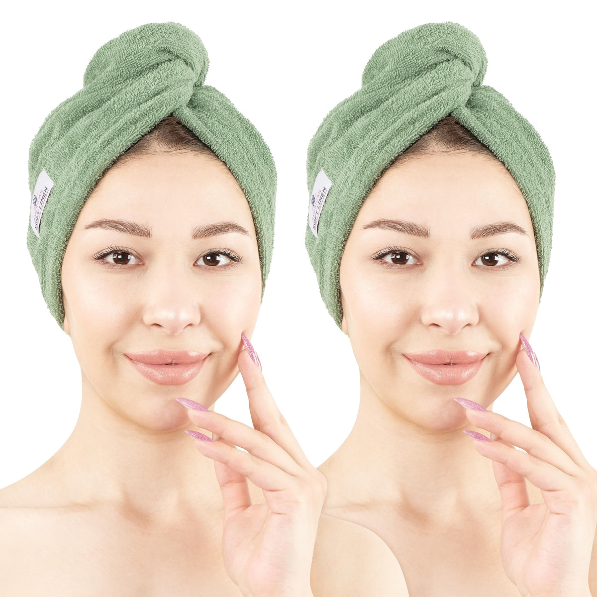 American Soft Linen turbante para cabello de algodón 100% para secado suave