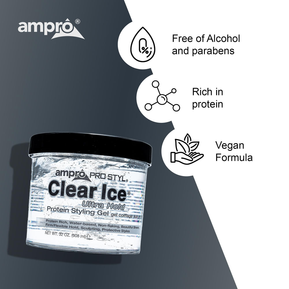 AmPro Pro Styl Clear Ice mejora el acabado en todo tipo de cabello.