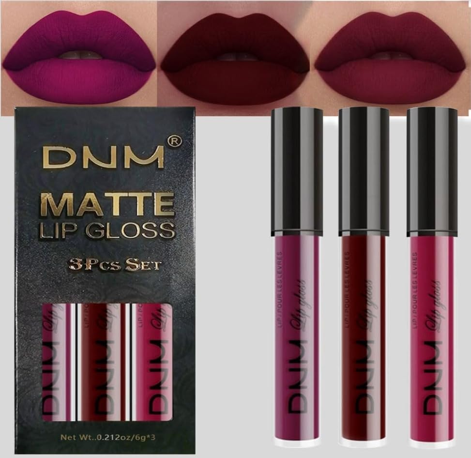 AMY'S DIARY labial líquido mate set de 3 piezas en empaque elegante, ideal para regalo.