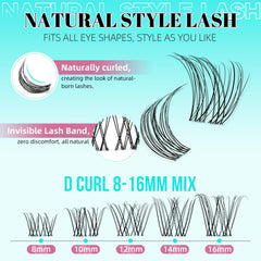 Fibras suaves de AMZGIRL LASH Clusters para un acabado ligero y cómodo.