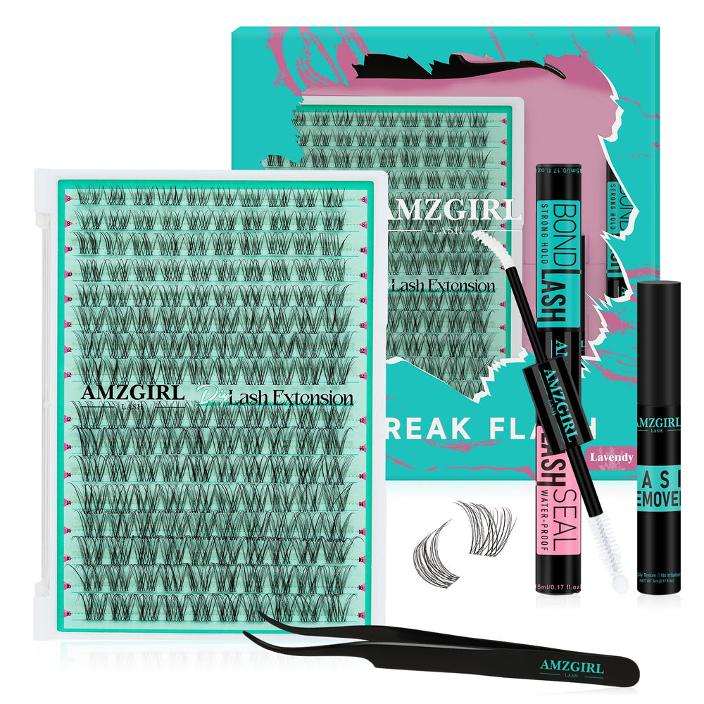 AMZGIRL LASH Clusters Kit: empaque completo para uso hogareño cómodo.