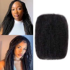 Amzluck Afro Kinky Bulk, cabello para trenzas con volumen natural y suave manejo.