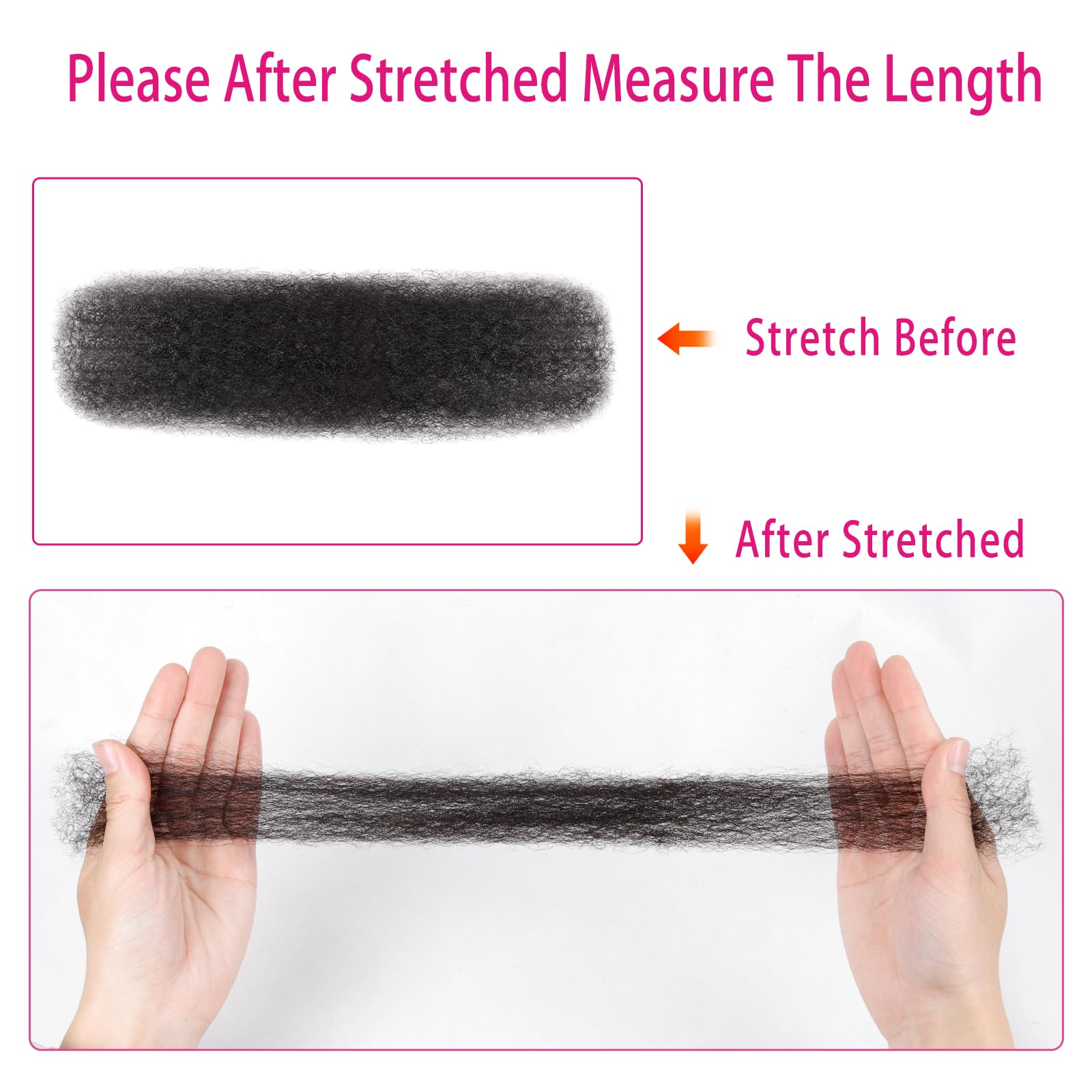 Amzluck Afro Kinky Bulk, cabello suave y sin enredos para peinados rápidos.
