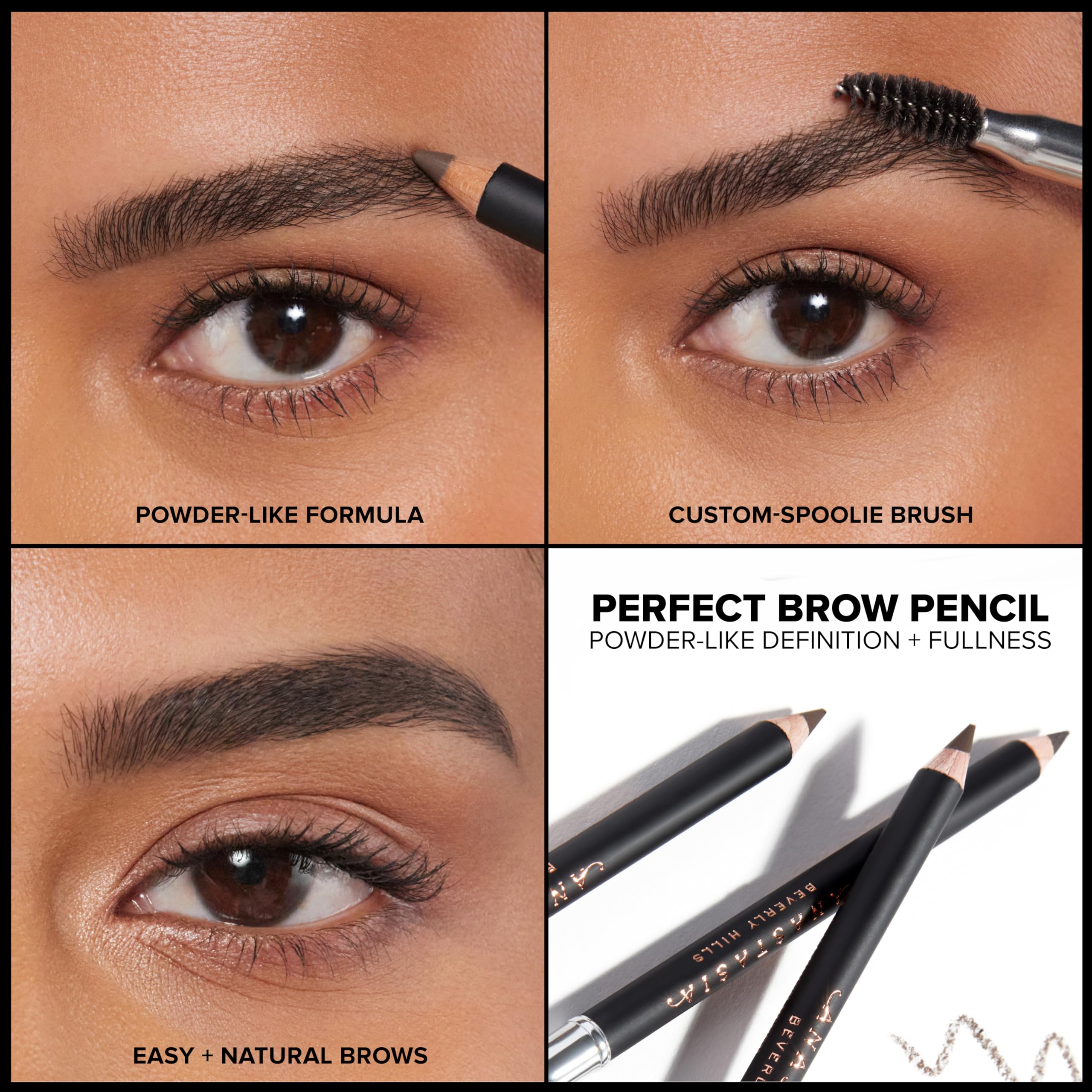 Anastasia Beverly Hills Perfect Brow Pencil, format-bois-traditionnel pour une prise en main naturelle.