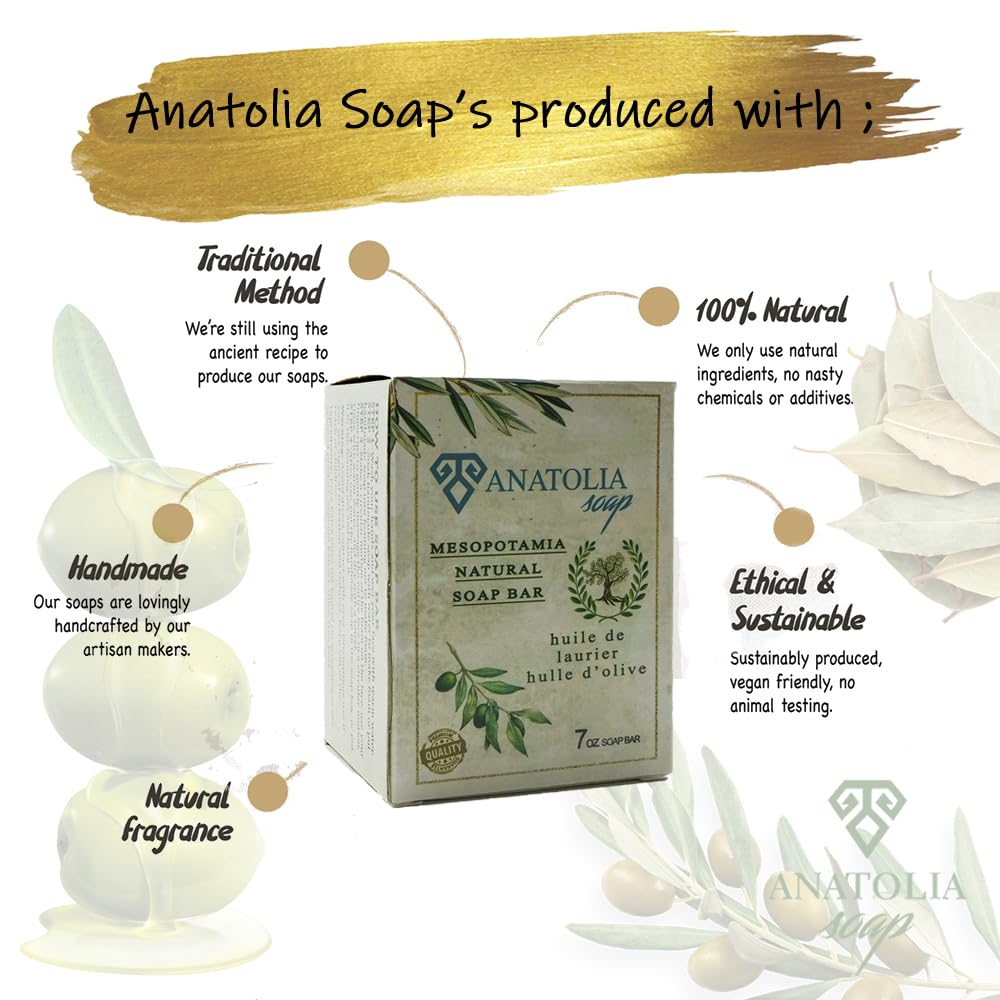 Anatolia Soap Aleppo: diseño sólido sin colorantes para el hogar.