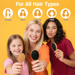 Ancable mini cepillo, desenredar con puntas de nylon sin tirar.