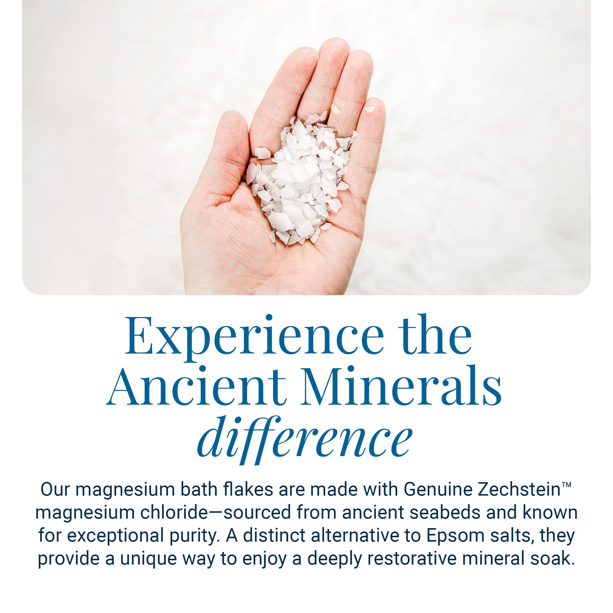 Ancient Minerals flocons-bain idéal pour le bain du soir et le bain de pieds.