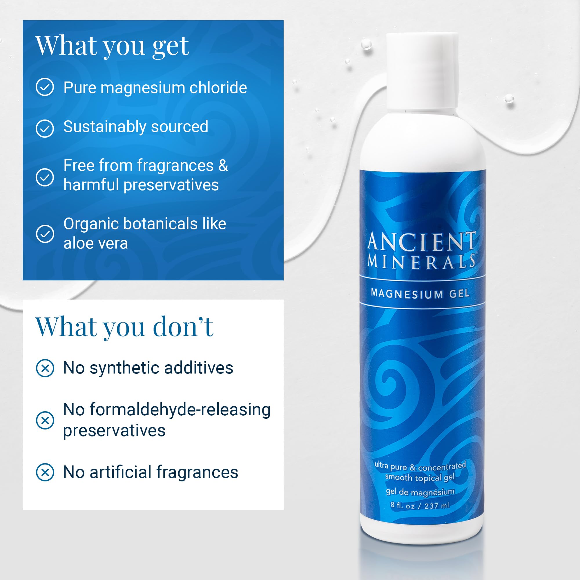 Ancient Minerals gel-sin-fragrancias, fórmula limpia para piel sensible