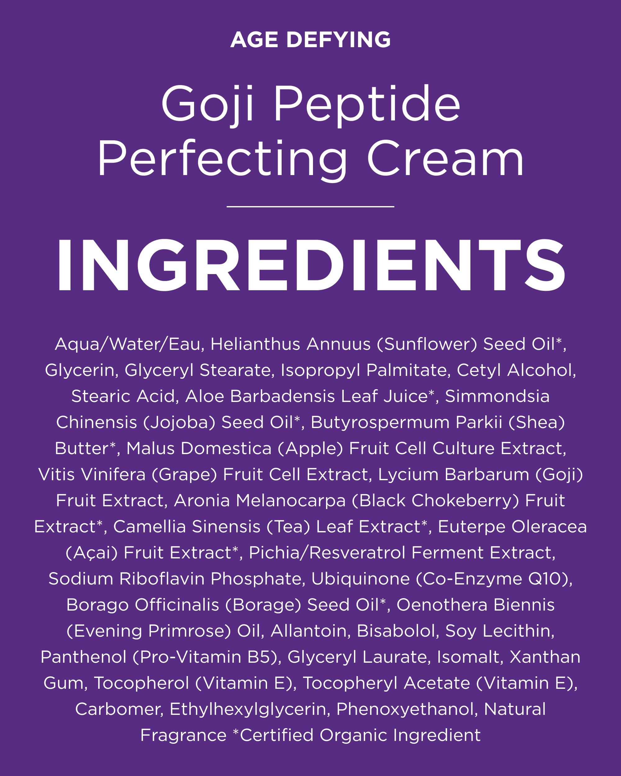 Goji Peptide Perfecting Cream de Andalou Naturals, cuidado diario para un aspecto más radiante.