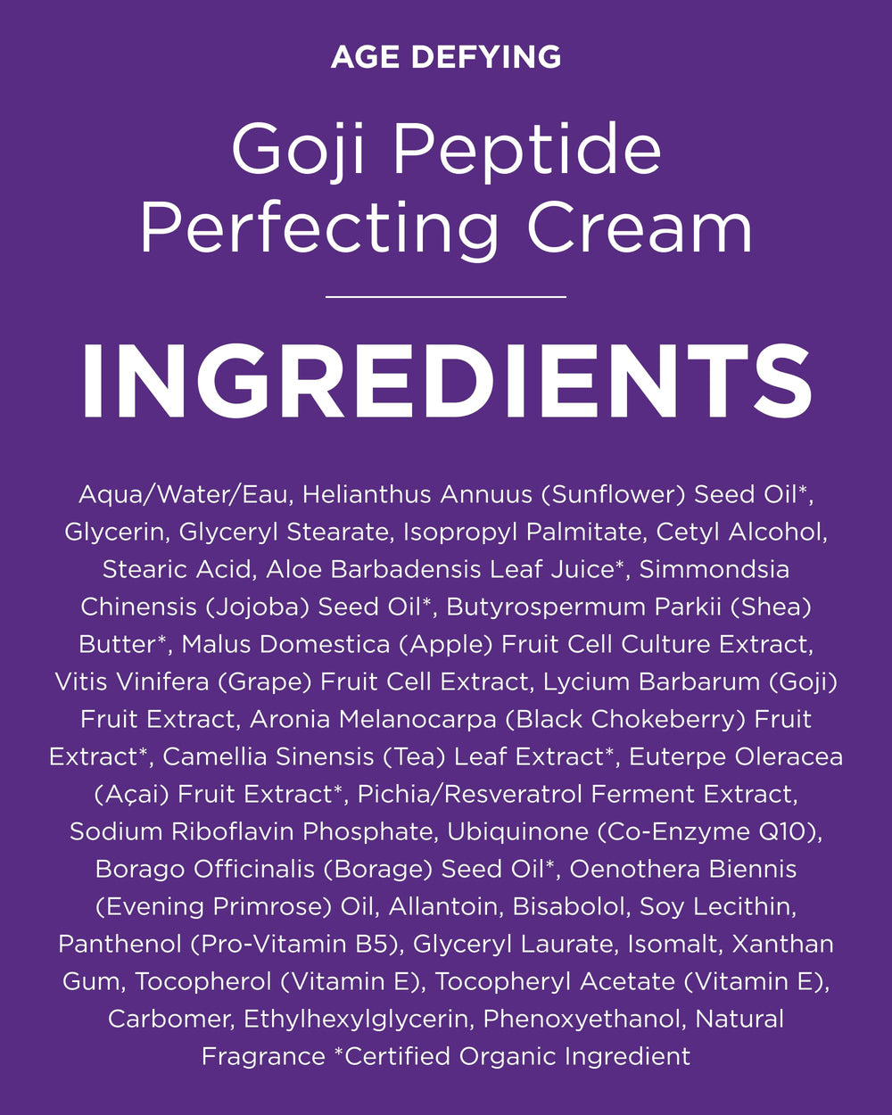 Goji Peptide Perfecting Cream de Andalou Naturals, cuidado diario para un aspecto más radiante.