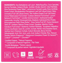 Andalou Naturals rosa-centifolia-extract swatch showing natural hydration boost.
