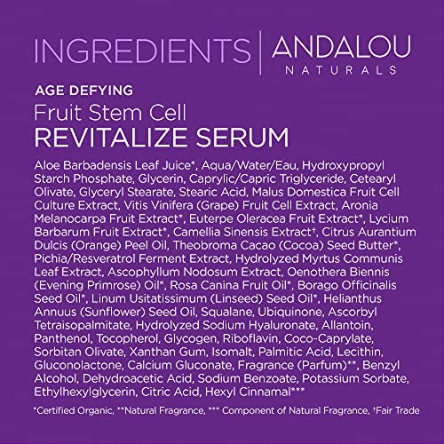 Cuidado de la piel con el suero Andalou Naturals.