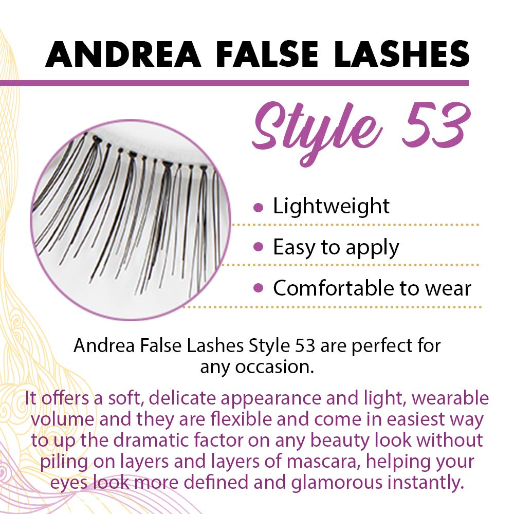 Andrea False Lashes Style 53 black, compact pack ideal for travel and touch-ups
