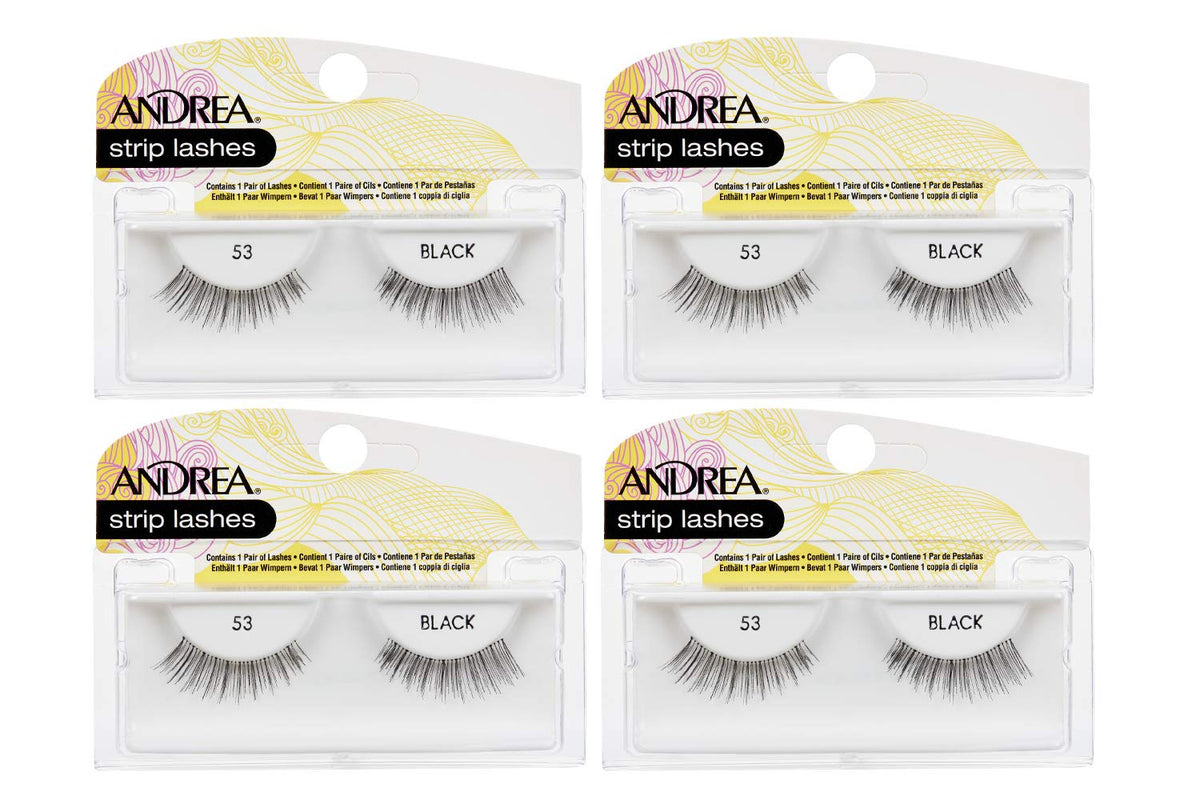 Andrea Natural False Lashes Style 53 in black, close-up view for a lightweight natural look