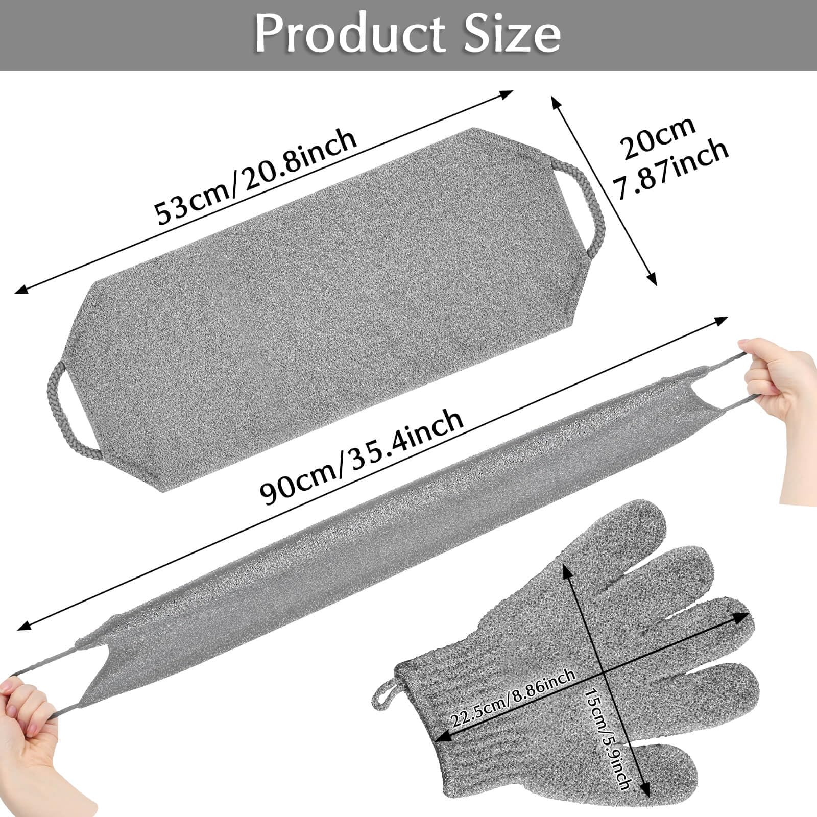 Conjunto para cuidado de la piel en la ducha gris Anezus, experiencia suave y limpia.