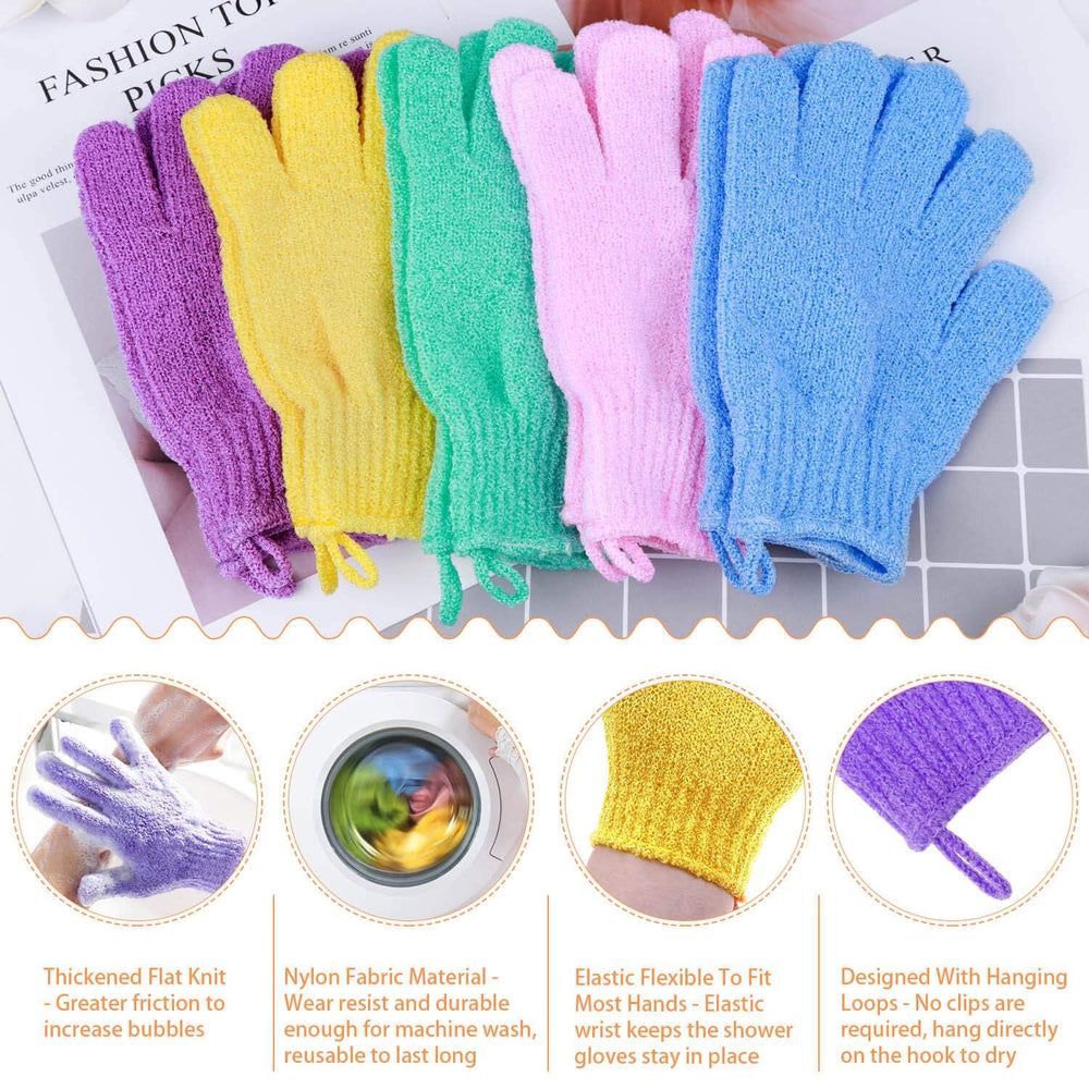 anezus guantes exfoliantes morado eliminan células muertas con suavidad.