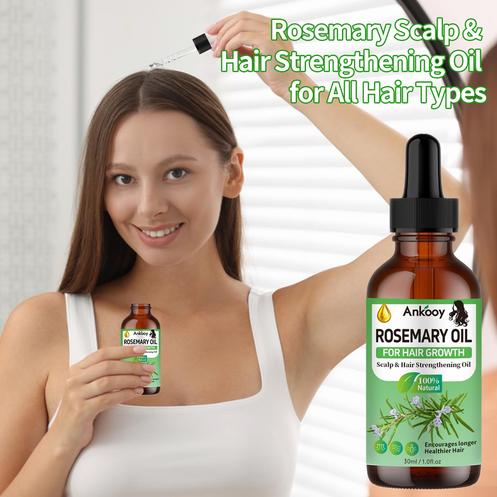 Cabello más brillante y saludable con ANKOOY tras uso regular.