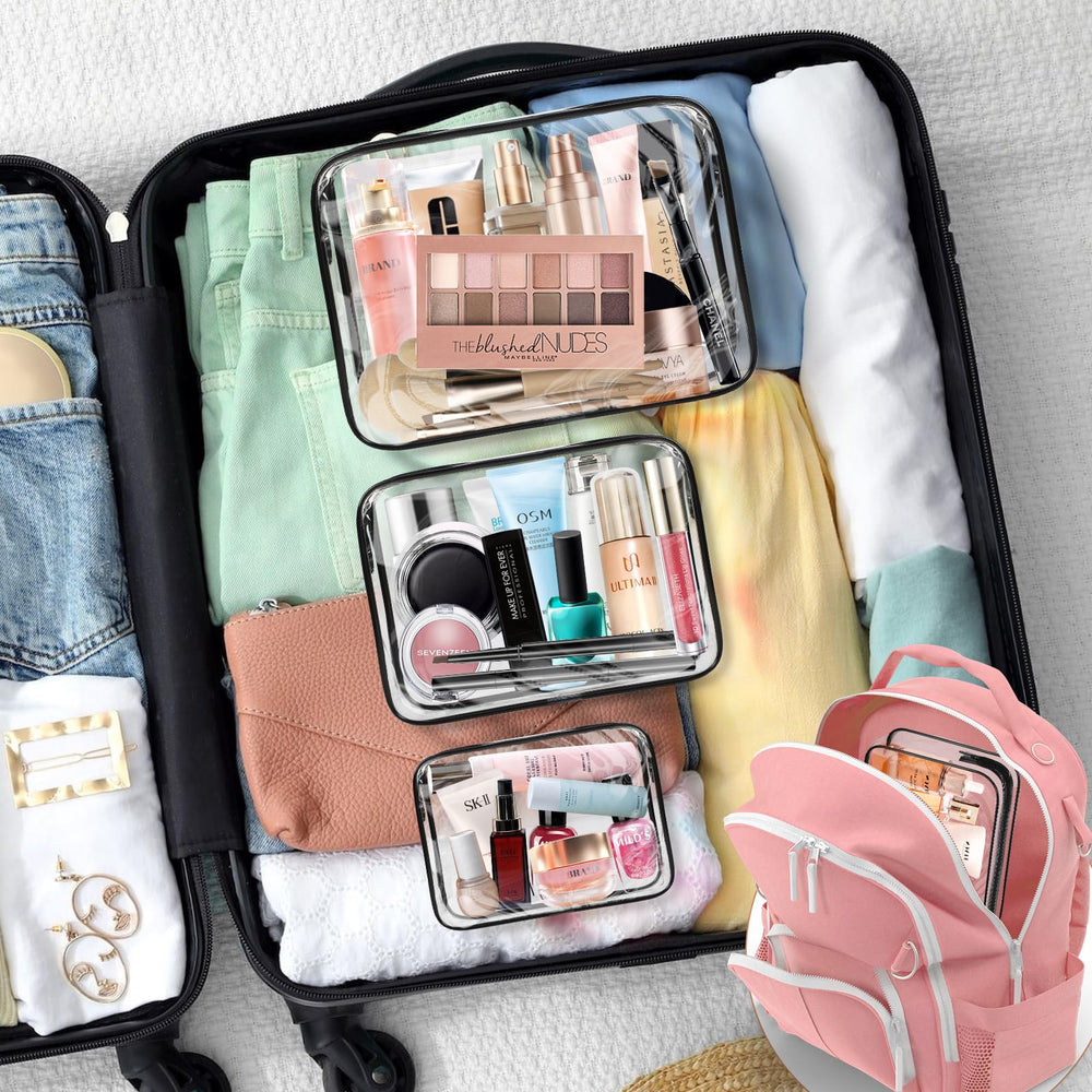 ANOOVV bolsa de aseo transparente, ligero y reutilizable para viajes.