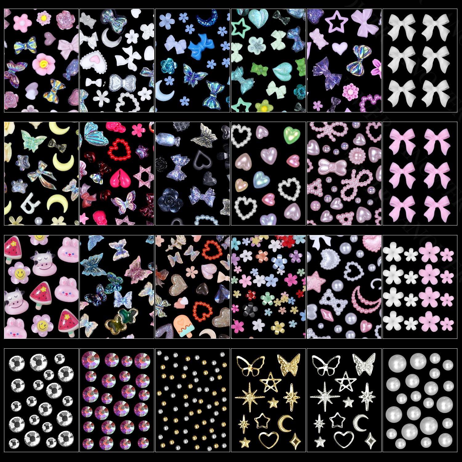 Anower charms uñas 3D flor añade elegancia colorida.