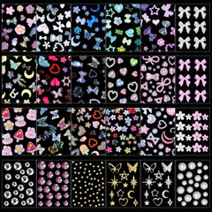 Anower charms uñas 3D flor añade elegancia colorida.