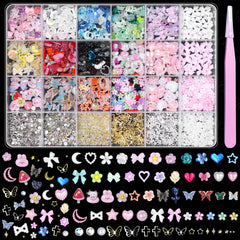 Anower charms uñas 3D mariposa con brillo sutil para uñas.