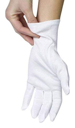 Guantes ANSMIO de algodón blancos para uso nocturno y humectación suave.