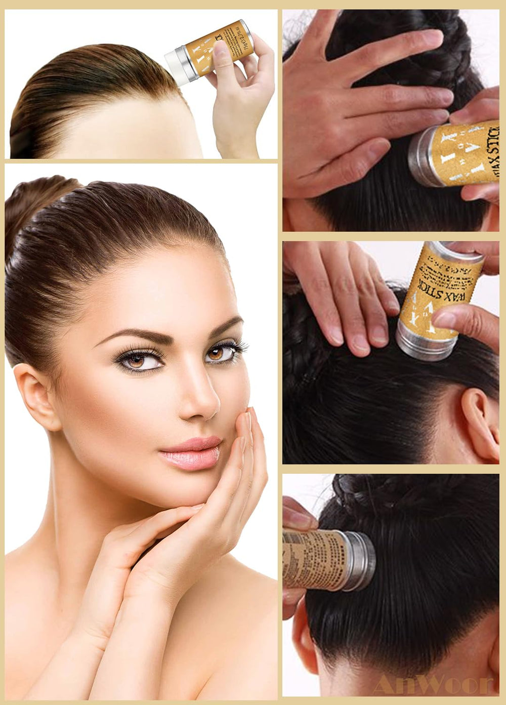 AnWoor barra cera pelo: ingredientes naturales cuidan el cabello y el cuero cabelludo.