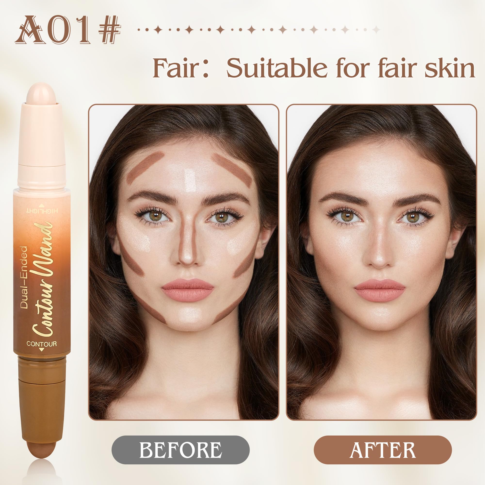 Anwuozu bronceador crema, acabado natural en la piel