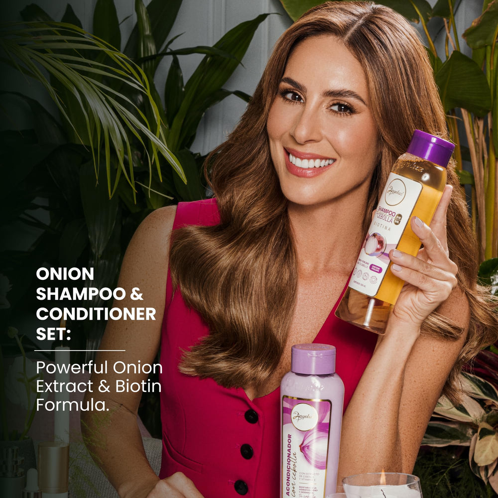 ANYELUZ Acondicionador de Cebolla, textura cremosa para cabello suave y manejable.