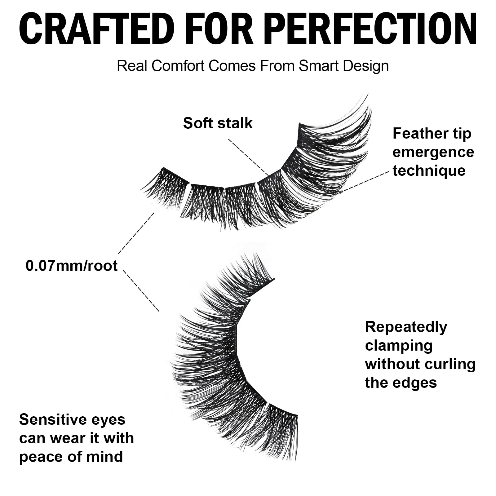 AnyFairy Lash Clusters reutilizables y suaves, se integran con pestañas naturales.