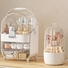 Anylady organizador de maquillaje de tres niveles en plata para tocador