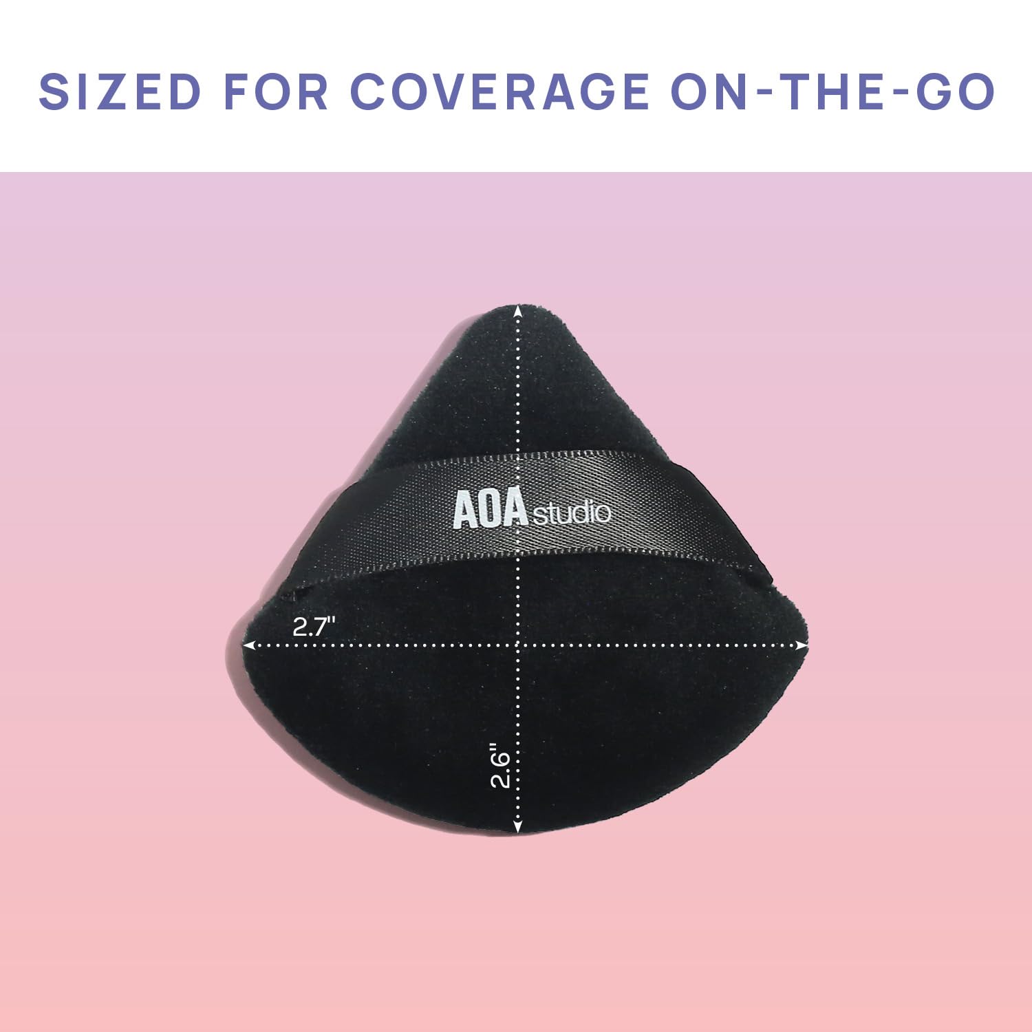 AOA Studio Velvet Puffs: diseño ergonómico para maquillaje cómodo.