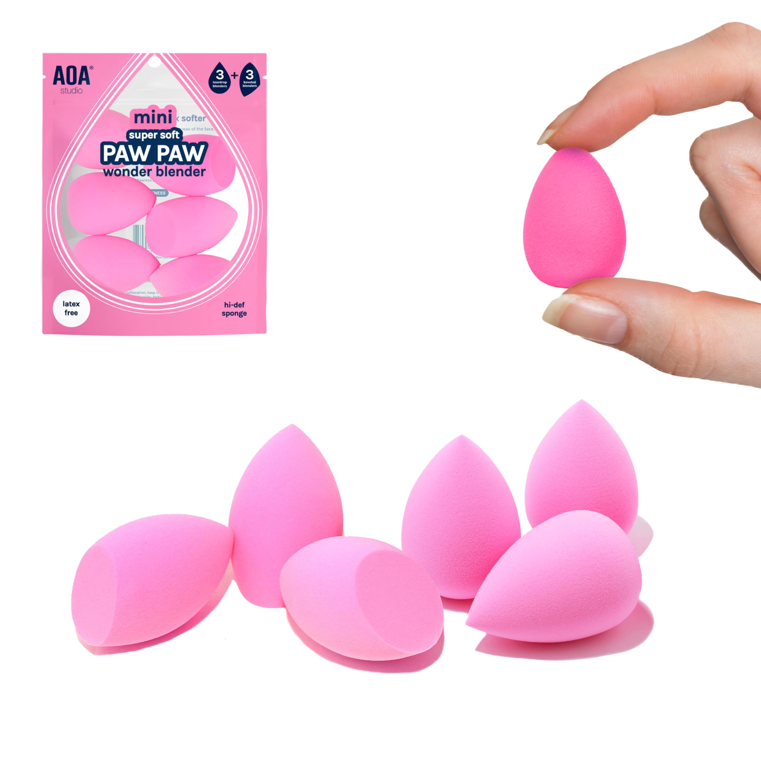 AOA STUDIO esponja punta lágrima para contornear con suavidad