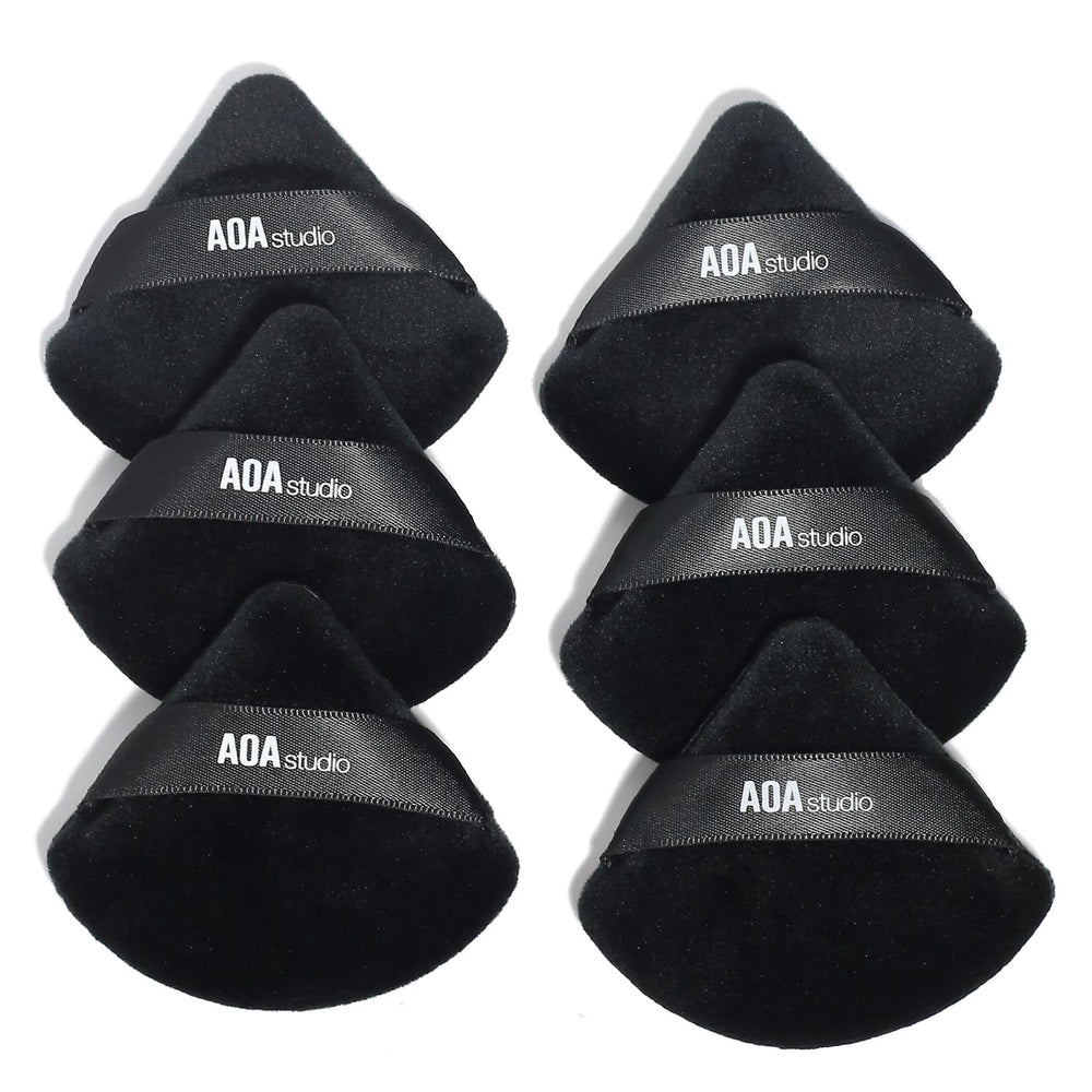 AOA Studio Velvet Puffs: conjunto de 6 esponjas de terciopelo para base y polvo.
