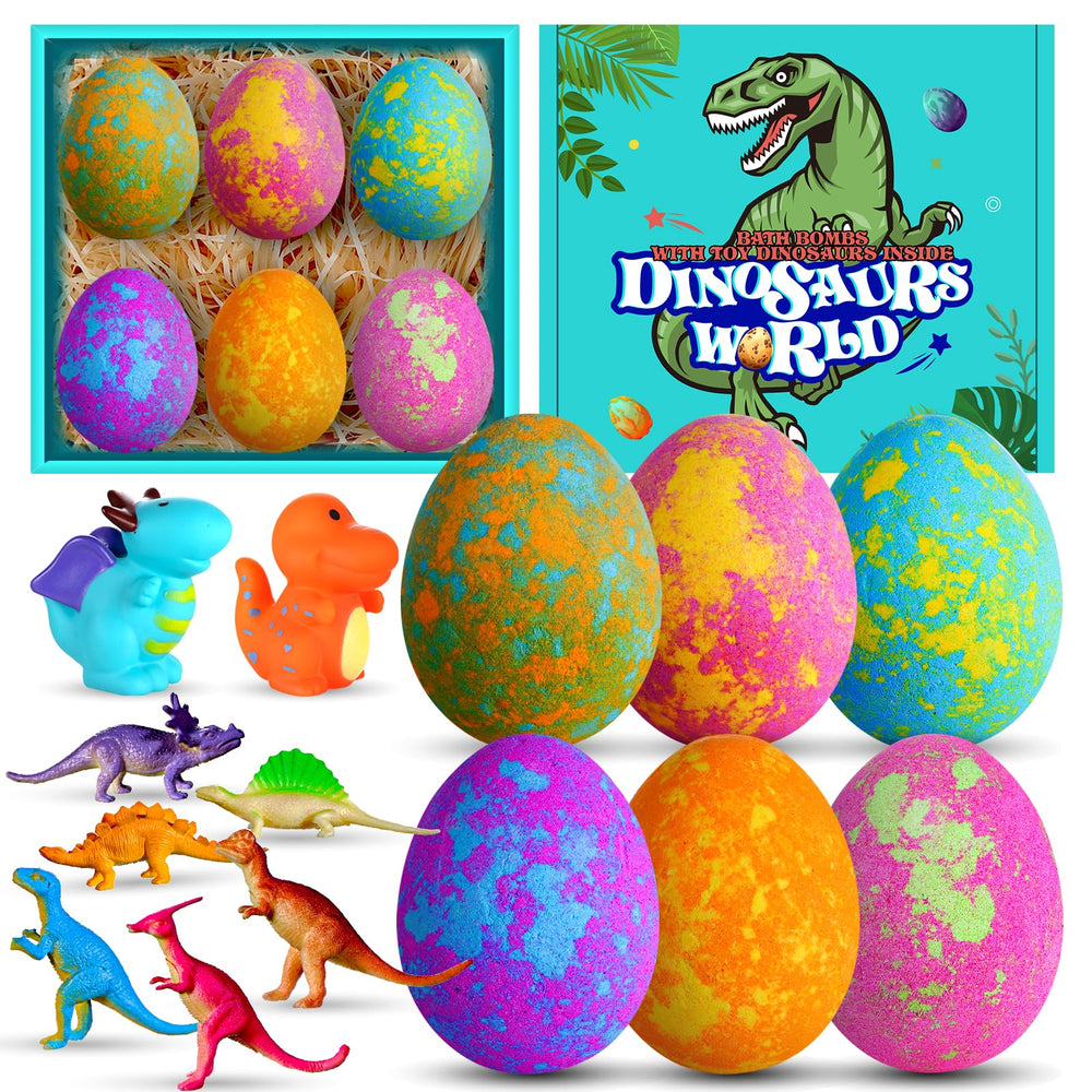 Aofmee bomba de baño en forma de huevo con dinosaurio oculto para juego sensorial.