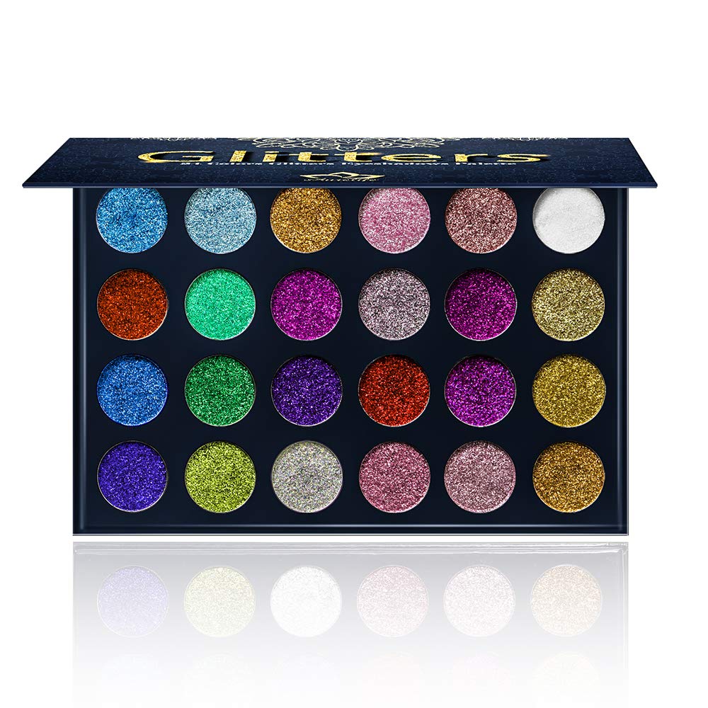 Aolailiya Paleta de destellos 24 colores para looks deslumbrantes.