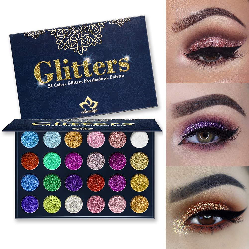 Aolailiya Sombras de ojos con brillo intenso para delineados llamativos.