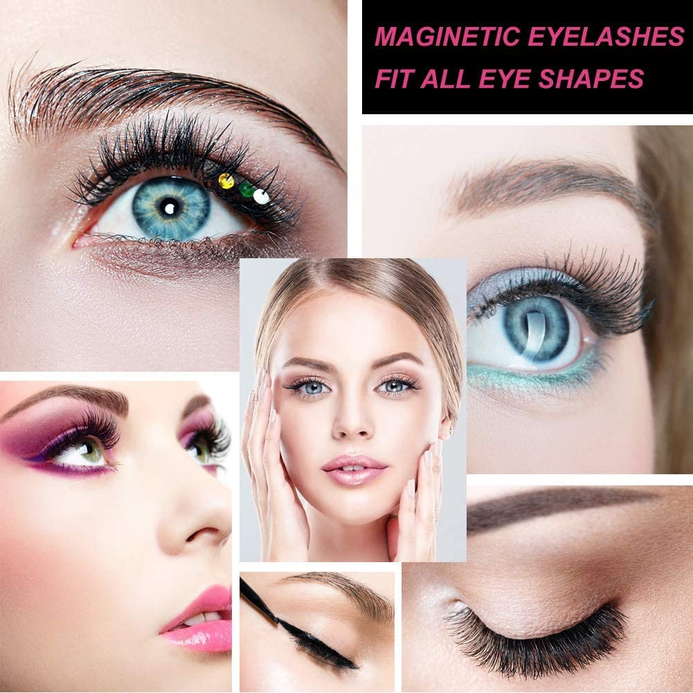 Efecto 3D de pestañas magnéticas AOMIG para un look impactante.