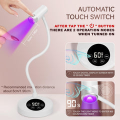 AORAEM UV LED nail lamp featuring 2500mAh battery for cordless manicures.