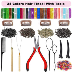 Aouuhe kit destellos para cabello herramientas: aplicar y quitar sin dañar.