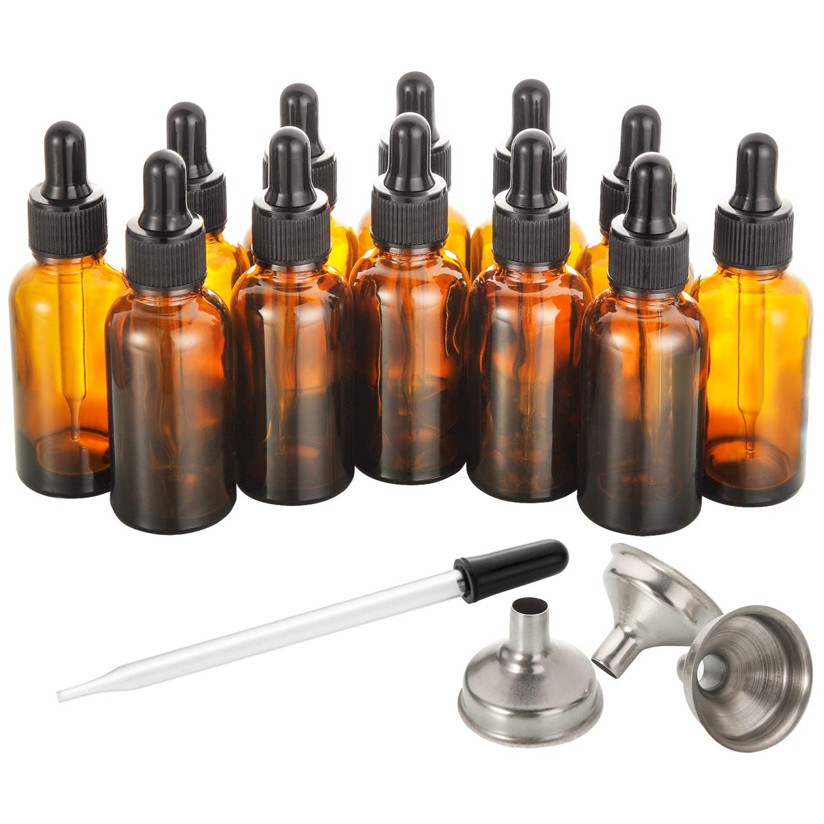 AOZITA flacons ambrés 30 ml avec pipette longue, pratique pour huiles essentielles.